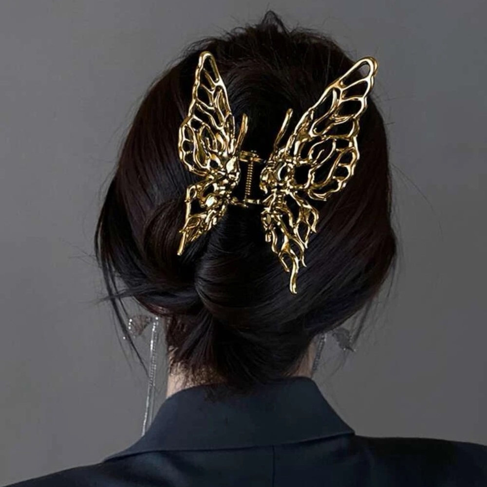 Gold Butterfly Claw Clip